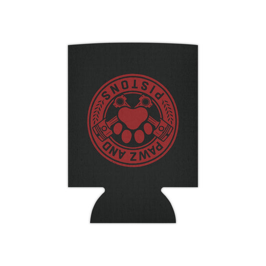 Pawz and Pistons Can Cooler – Red Paw Logo Beer Koozie