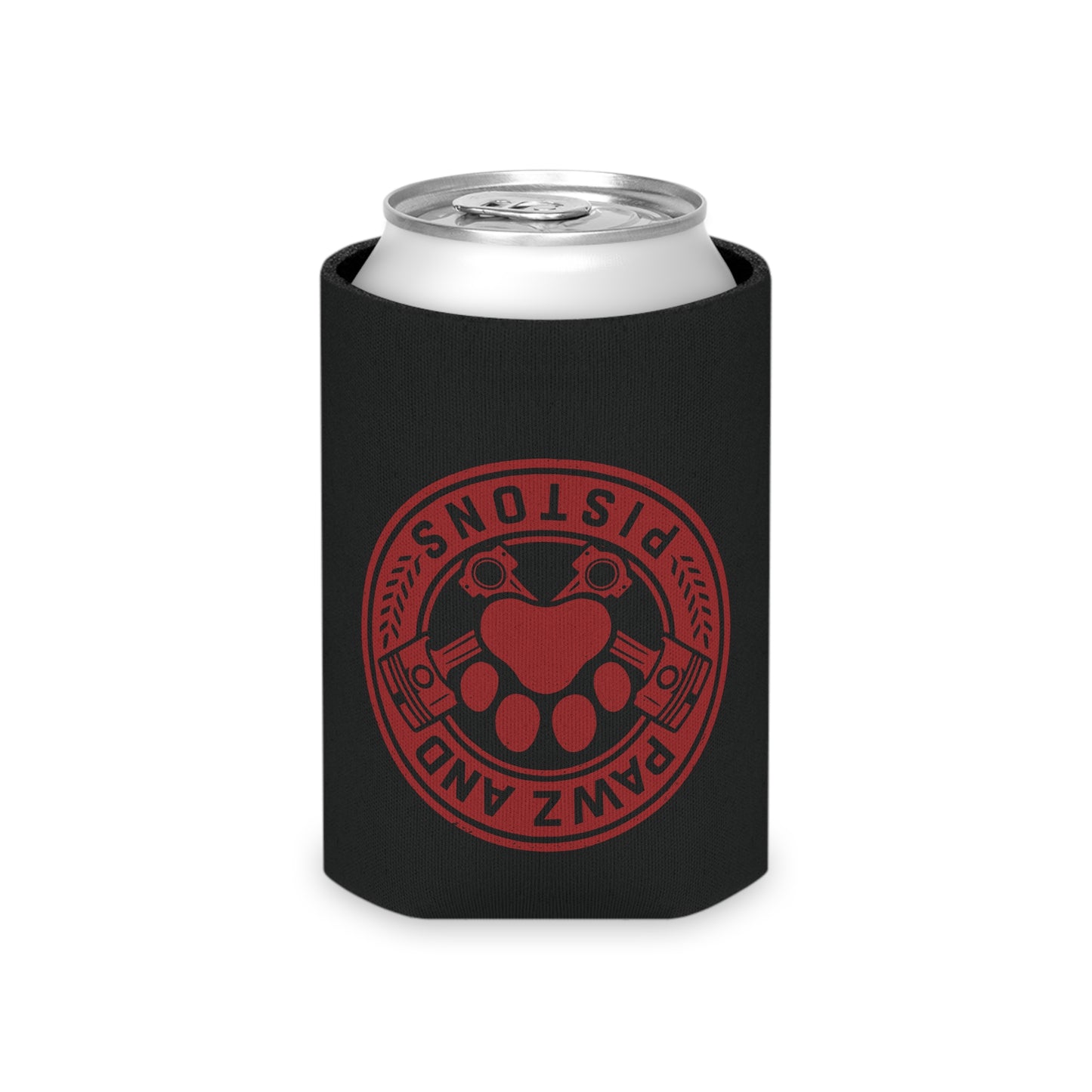 Pawz and Pistons Can Cooler – Red Paw Logo Beer Koozie