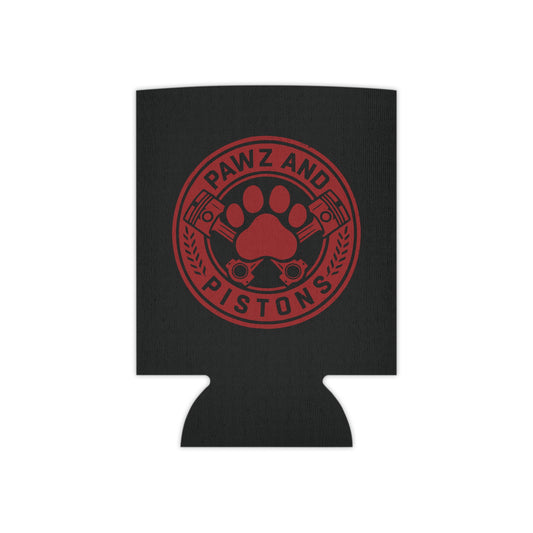 Pawz and Pistons Can Cooler – Red Paw Logo Beer Koozie