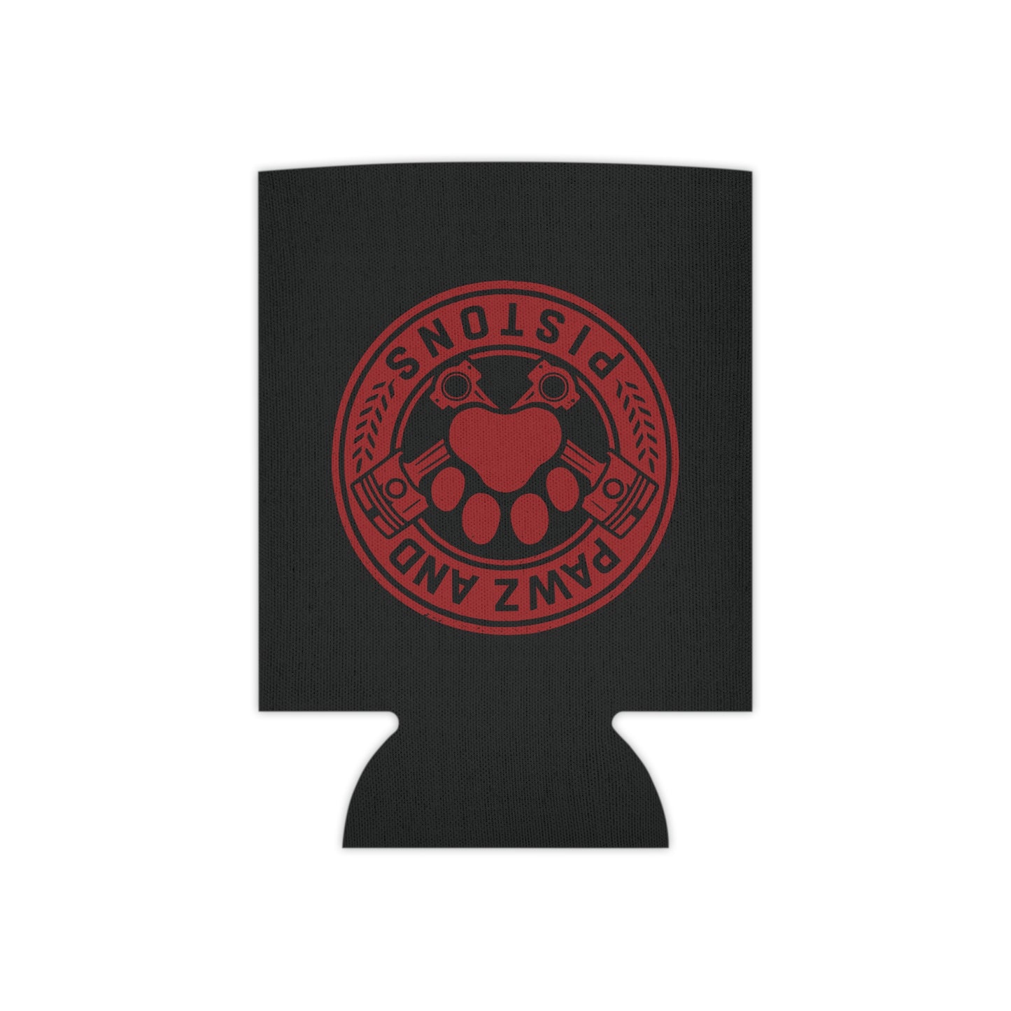 Pawz and Pistons Can Cooler – Red Paw Logo Beer Koozie