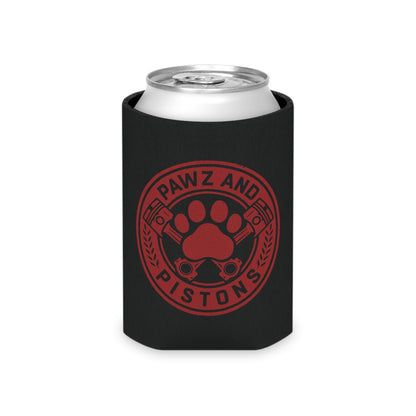 Pawz and Pistons Can Cooler – Red Paw Logo Beer Koozie