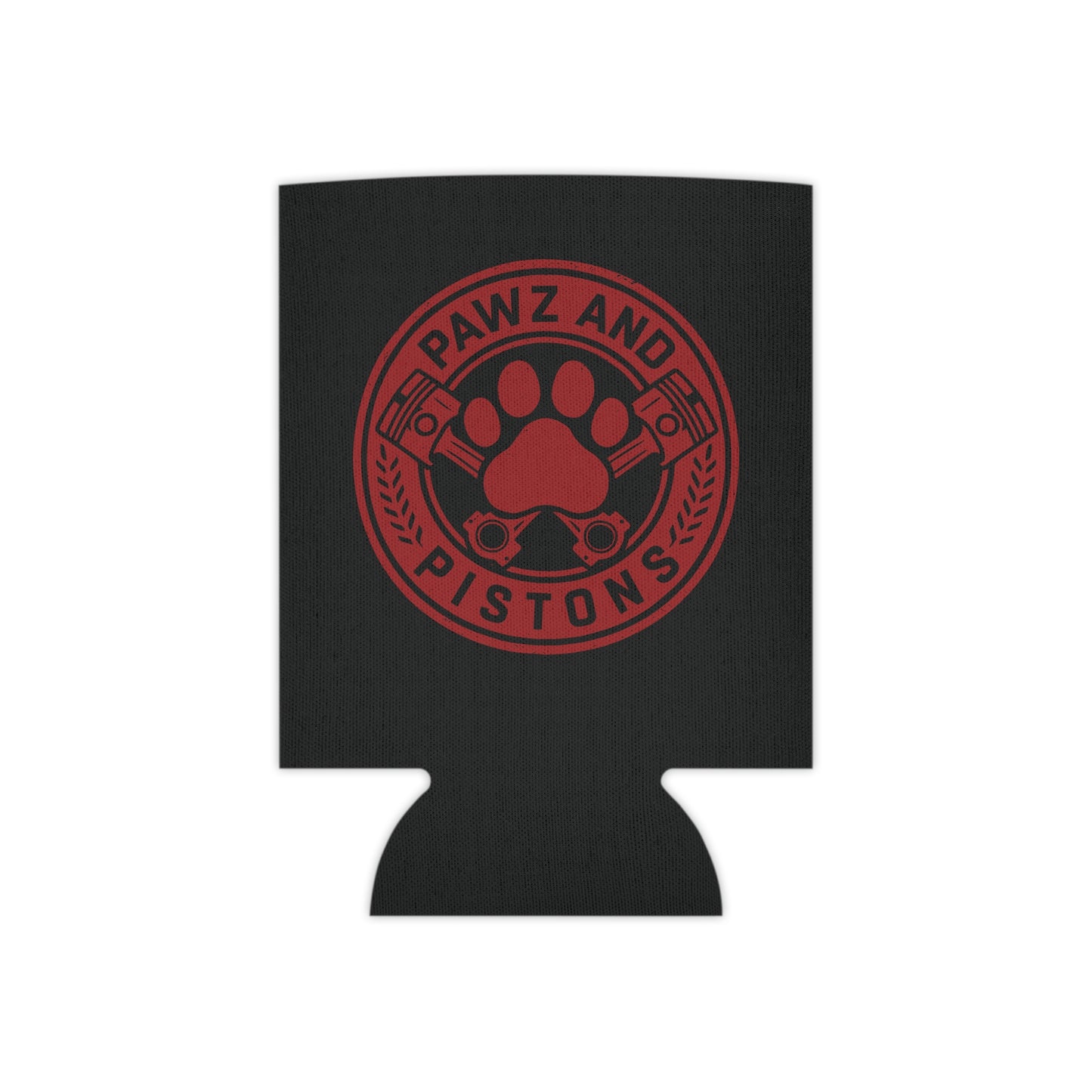 Pawz and Pistons Can Cooler – Red Paw Logo Beer Koozie