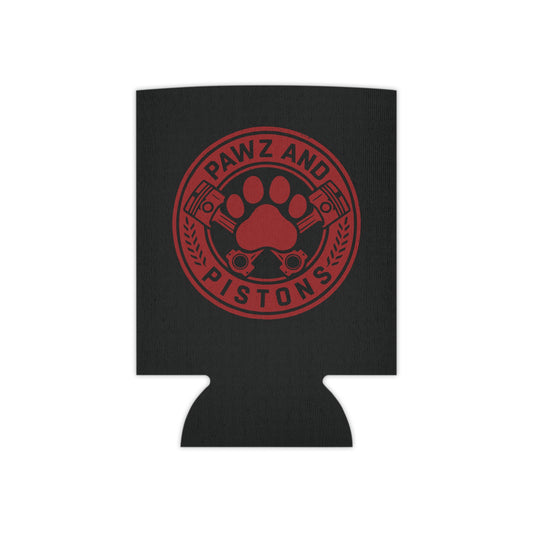 Pawz and Pistons Can Cooler – Red Paw Logo Beer Koozie