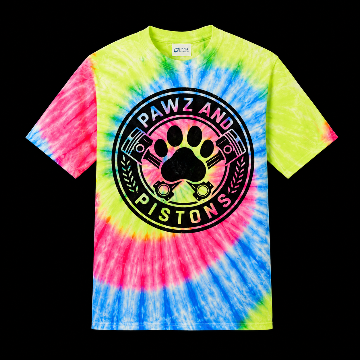 Youth Tie-Dye Tee — Pawz and Pistons Graphic Kids T-Shirt