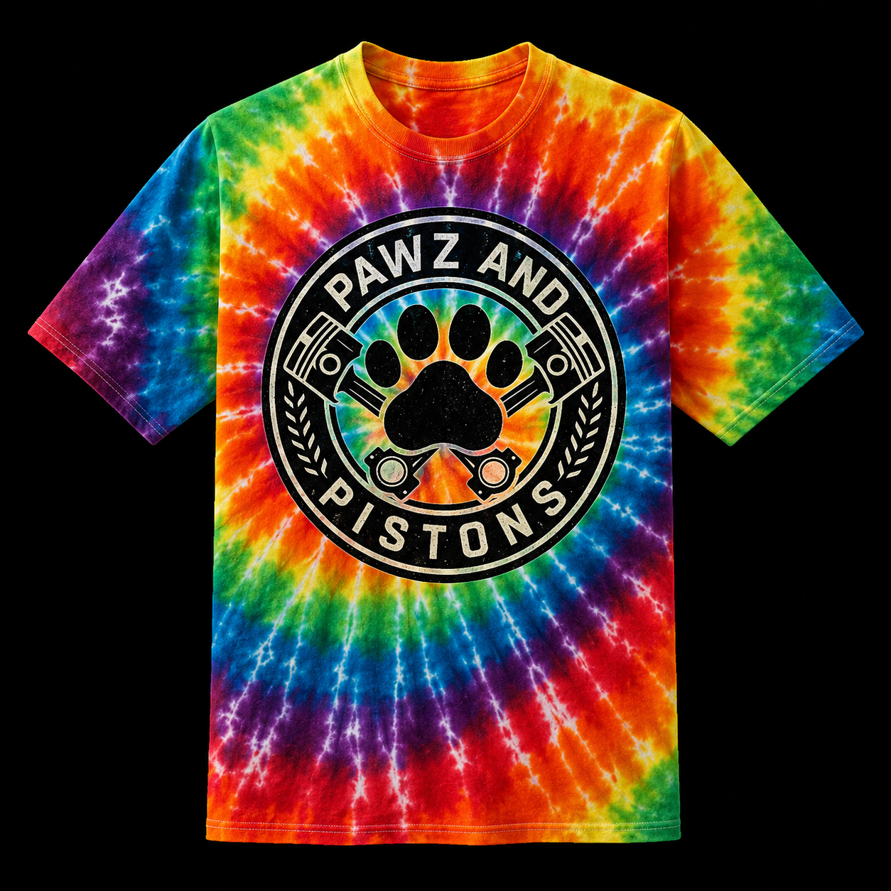 Youth Tie-Dye Tee — Pawz and Pistons Graphic Kids T-Shirt
