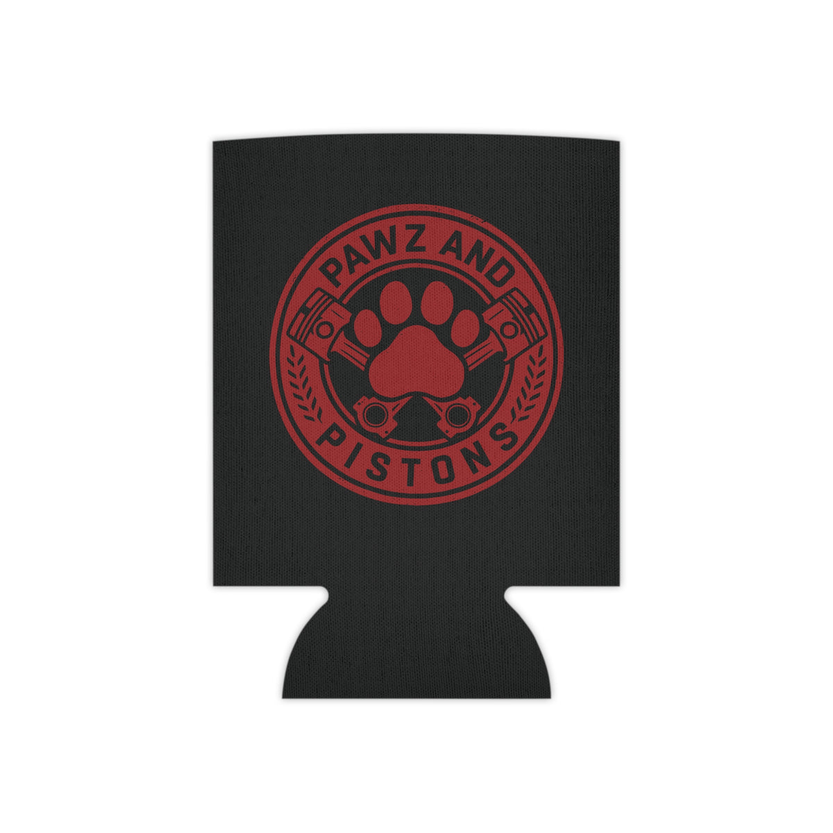 Pawz and Pistons Can Cooler – Red Paw Logo Beer Koozie