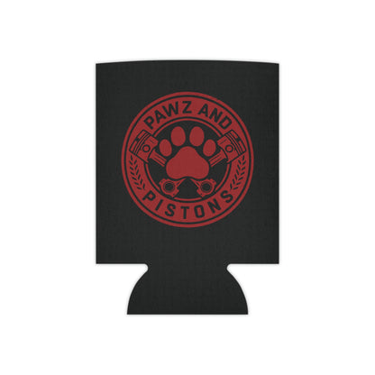 Pawz and Pistons Can Cooler – Red Paw Logo Beer Koozie