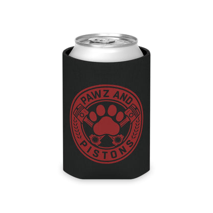 Pawz and Pistons Can Cooler – Red Paw Logo Beer Koozie
