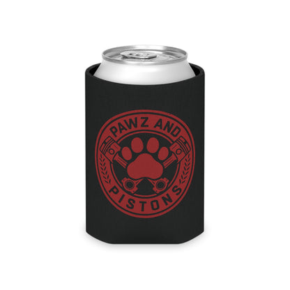 Pawz and Pistons Can Cooler – Red Paw Logo Beer Koozie