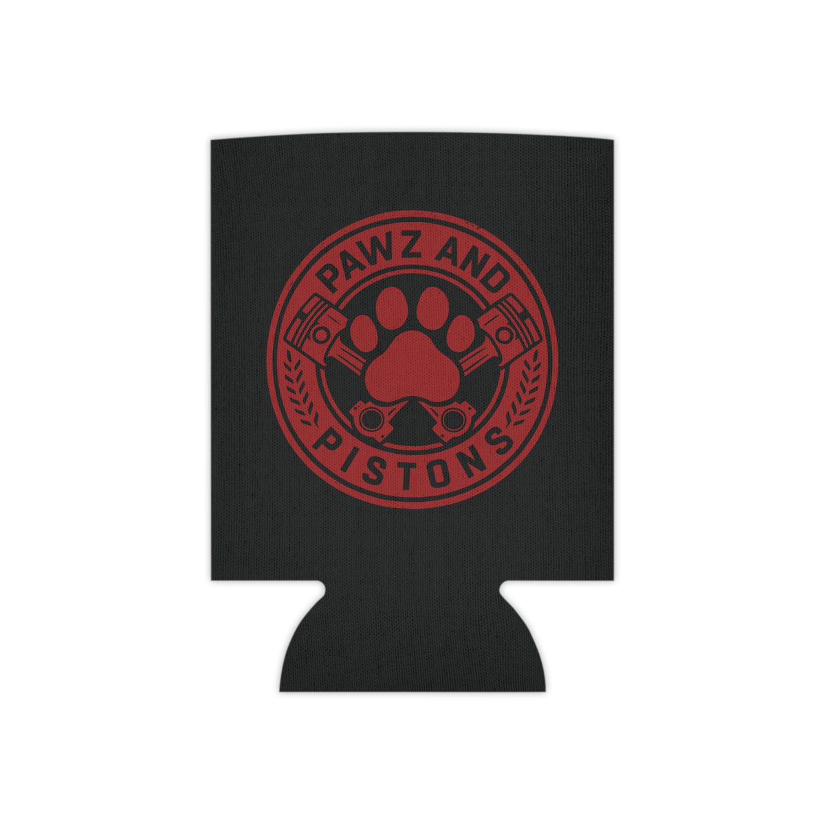 Pawz and Pistons Can Cooler – Red Paw Logo Beer Koozie