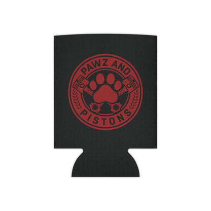 Pawz and Pistons Can Cooler – Red Paw Logo Beer Koozie